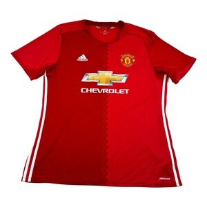 2016-17 Manchester United Jersey Mens XL Red Soccer Adidas Chevrolet ClimaCool